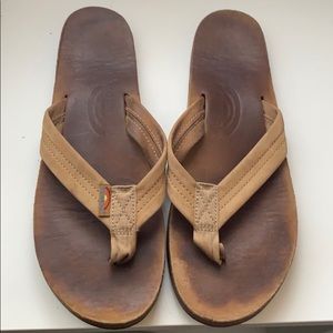 Tan Rainbow flip flops